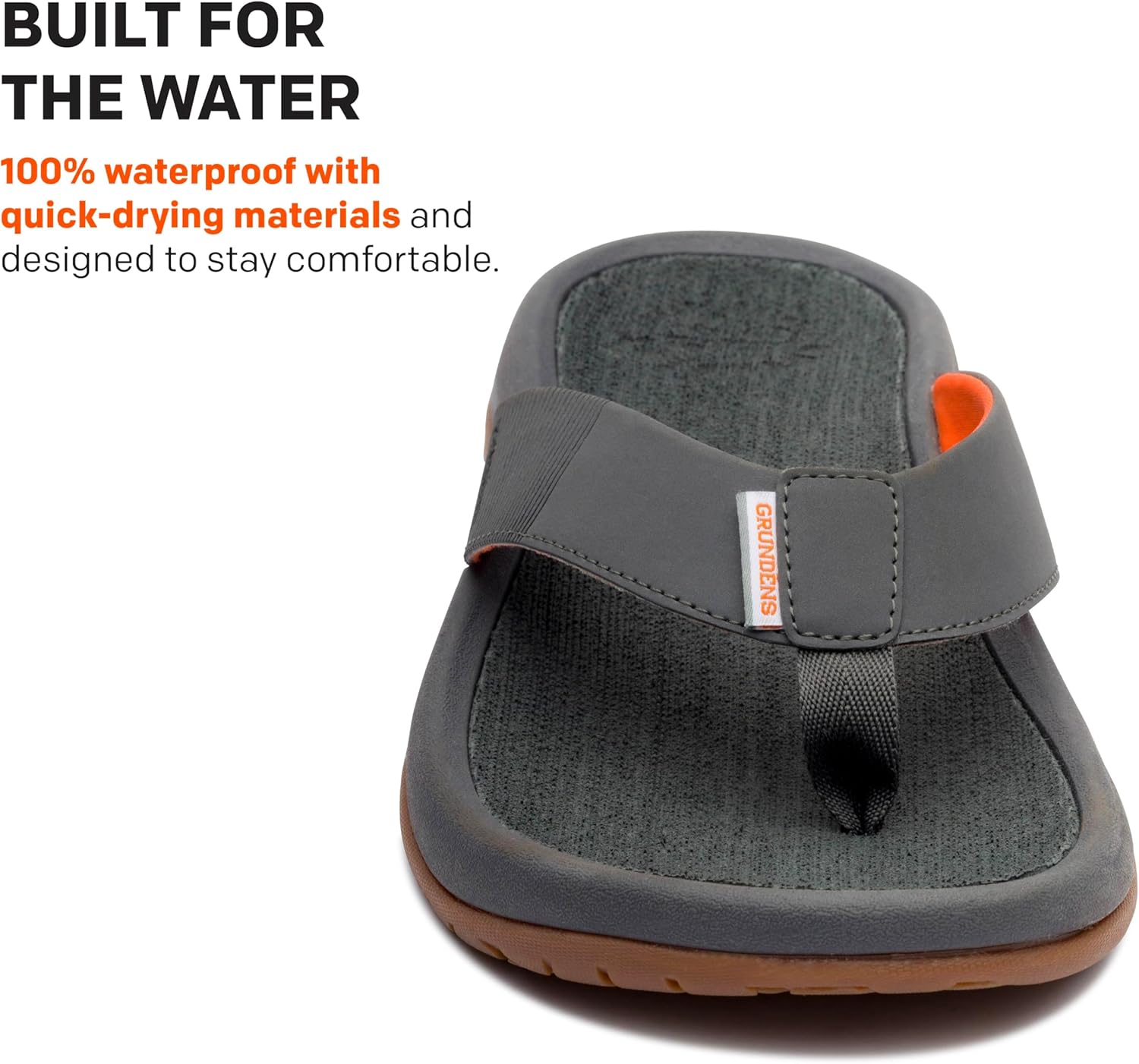 Grundens Men's FishFinder Sandals | Quick-Drying, Comfortable, and Versatile Mens Flip Flops with Enhanced Traction & Full Arch Support for Fishing and Outdoor Wear