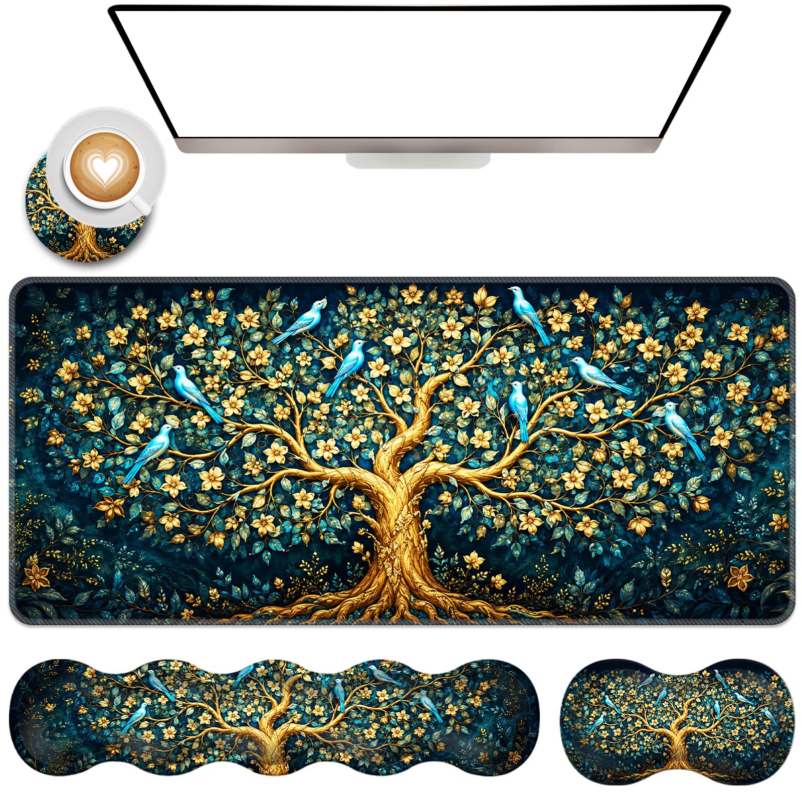 Gaming Mouse Pad Wrist Rest Set - Ergonomic Comfort -14