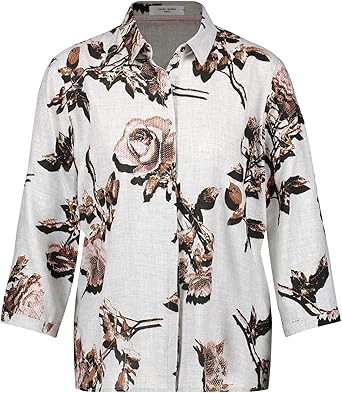 Gerry Weber Chemisier à manches 3/4 pour femme avec motif floral  décontracté - Multicolore - 42 : Amazon.fr: Vêtements