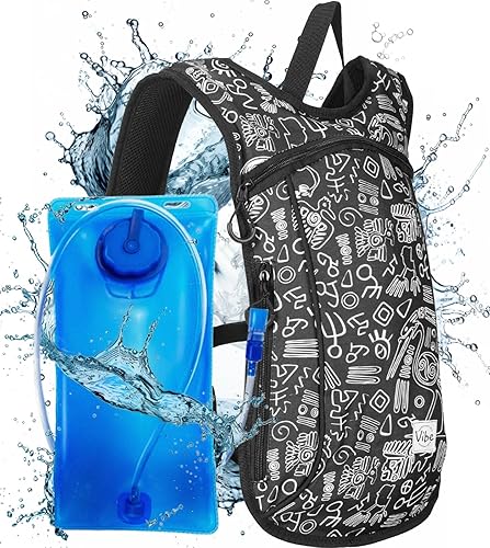 Vista 11 de Vibe Festival Gear Mochila de hidratación con bolsa de agua de 2 L para mujeres, hombres, adolescentes y niños, Hydropack Hydro Sports, al aire