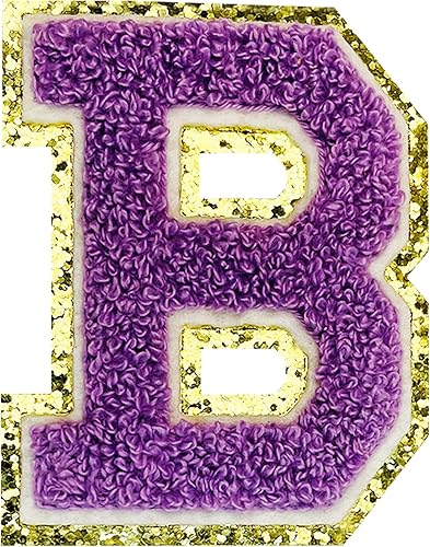 Miniatura 21 de Jongdari Letras termo-adhesivas para ropa, parche de letras de felpilla con brillantina del alfabeto, apliques para coser con adhesivo planchado, 8