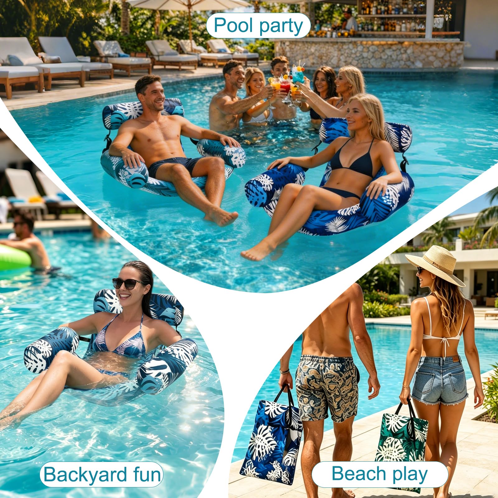 2 Stück Aufblasbare Wasser Pool Luftmatratze für Erwachsene, Aufblasbare Pool-Schwimmsitze, Aufblasbare Wasserstühle,Luftmatratze Wasser Sitz,Wassersessel Schwimmstuhl für Partys Sommer Wassers Strand