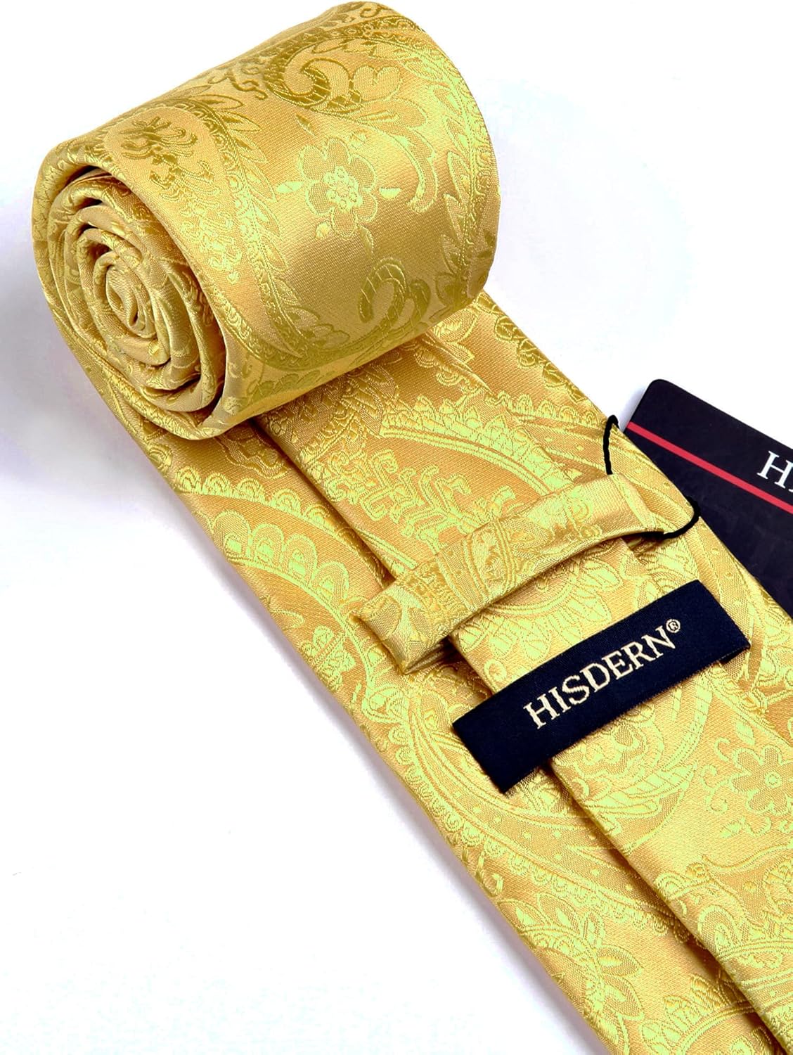 HISDERN Paisley Ties for Men Solid Tie Handkerchief Floral Men's Necktie & Pocket Square Set Wedding Classic Mens Ties - Image 5