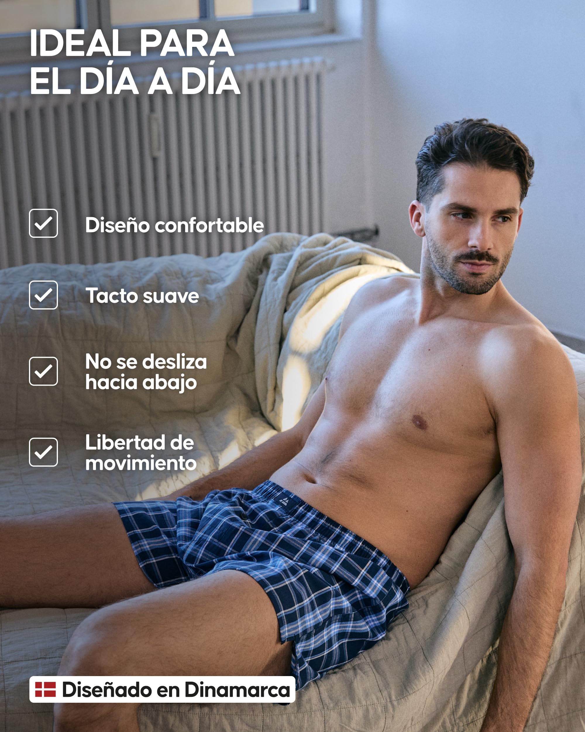 DANISH ENDURANCE Calzoncillos Hombre Boxer de Tela, 100% Algodon Organico Premium, Pack de 4 y 6 - Ropa Hombre, Ropa Interior