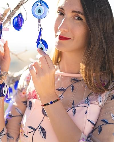 Miniatura 5 de Tarsus Pulseras contra el mal de ojo, pulsera roja ajustable para mujeres y hombres, regalo de protección de la suerte, turmalina negra, hematita