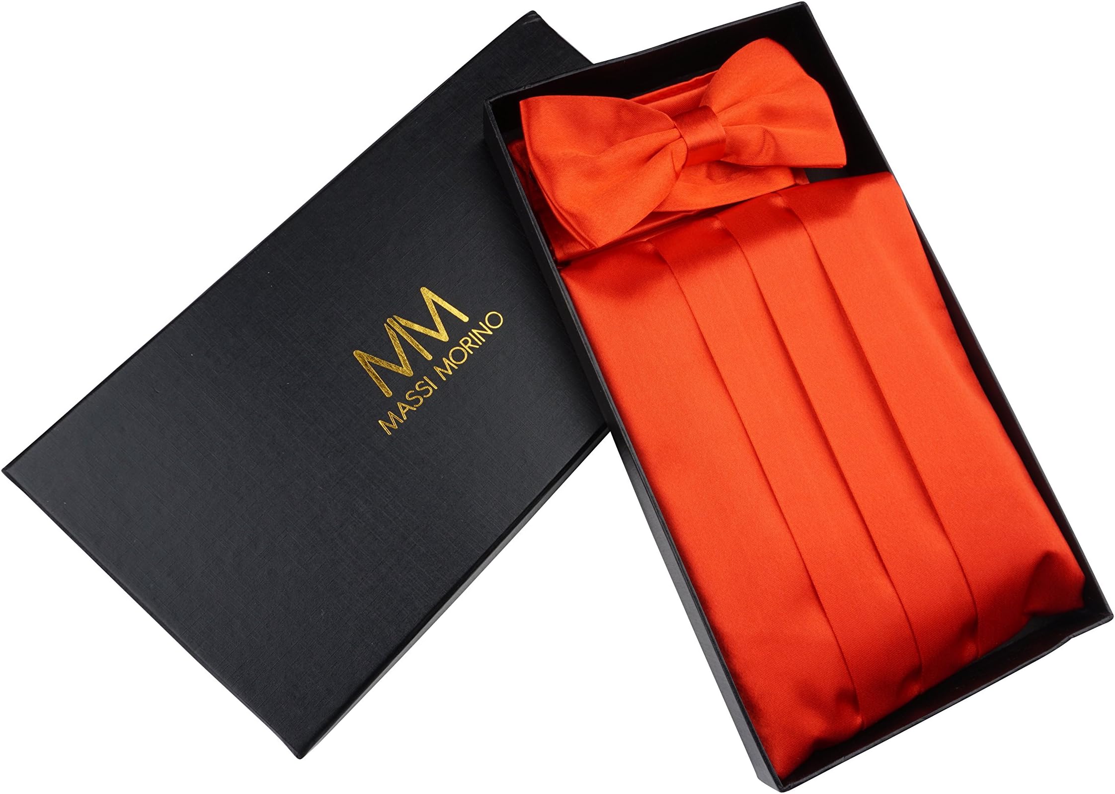 Massi Morino Cummerbund, set with handkerchief and bowtie, incl. A noble gift box, tuxedo set in black, red or blue.