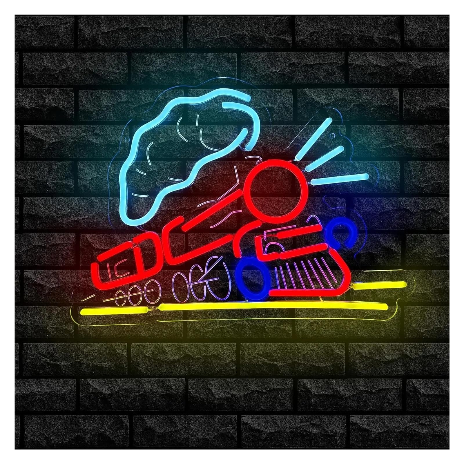 Wiszące neony artystyczne Pociągi Neon USB Możliwość Przyciemniania Oświetlenie LED Do Gier Bar Party Dekoracja Domu Sypialni 38x27cm