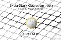 AlpineReach Madárvédő Háló 2x20m Kertbe, Finomszövésű Védőháló 15x15mm, Extra Erős Gyümölcsfa Védelem Fekete 3