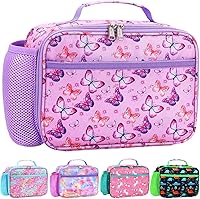 Vista 47 de RHCPFOVR Lonchera para niños – Lonchera aislada para niños y niñas, bolsa de almuerzo lavable y lonchera reutilizable para niños pequeños a prueba