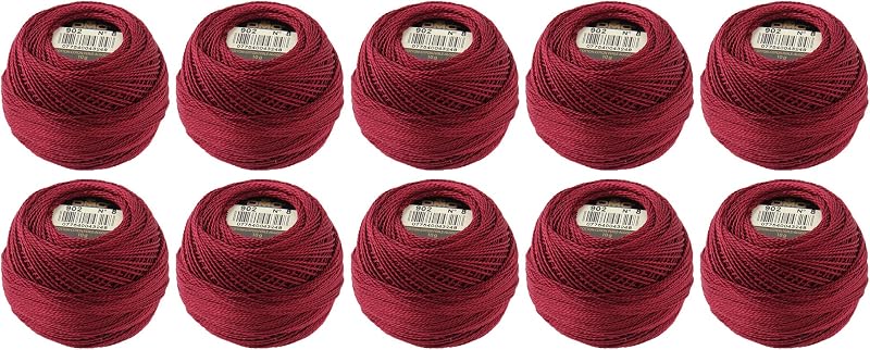 Linha de algodão perlé DMC Pearl Cotton, tamanho 8, Very Dark Garnet
