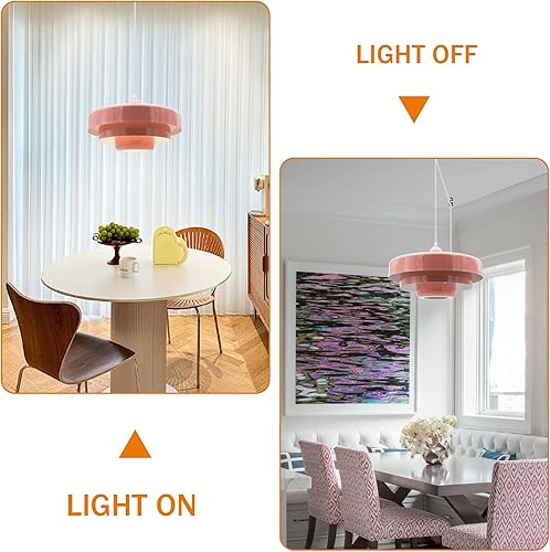 Miniatura 3 de Lámpara colgante rosa enchufable, lámpara colgante moderna de mediados de siglo, lámpara colgante nórdica, iluminación colgante, pantalla de metal