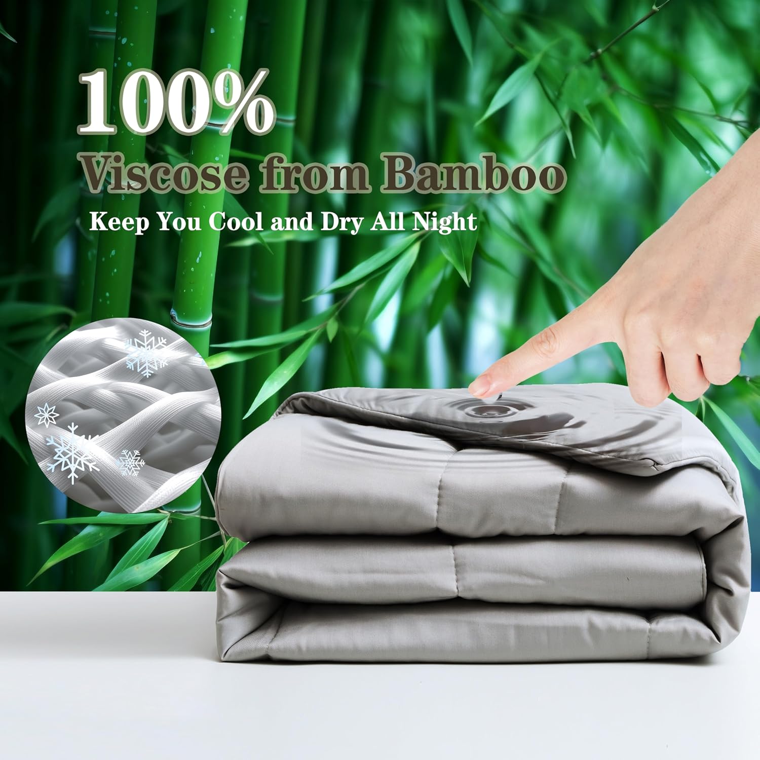 Bamboo Viscose All Season Comforter/Blanket - Ultra Soft & Breathable Comfort - Perfect Medium Weight for Snuggling Without Overheating - Enjoy Cozy Sleep All Night - Image 3