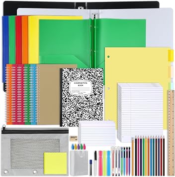 94 Pcs High School Supplies Bundle Reading & Writing Educational Supplies - Includes Pens, Pencils, Notebooks, Binders & More