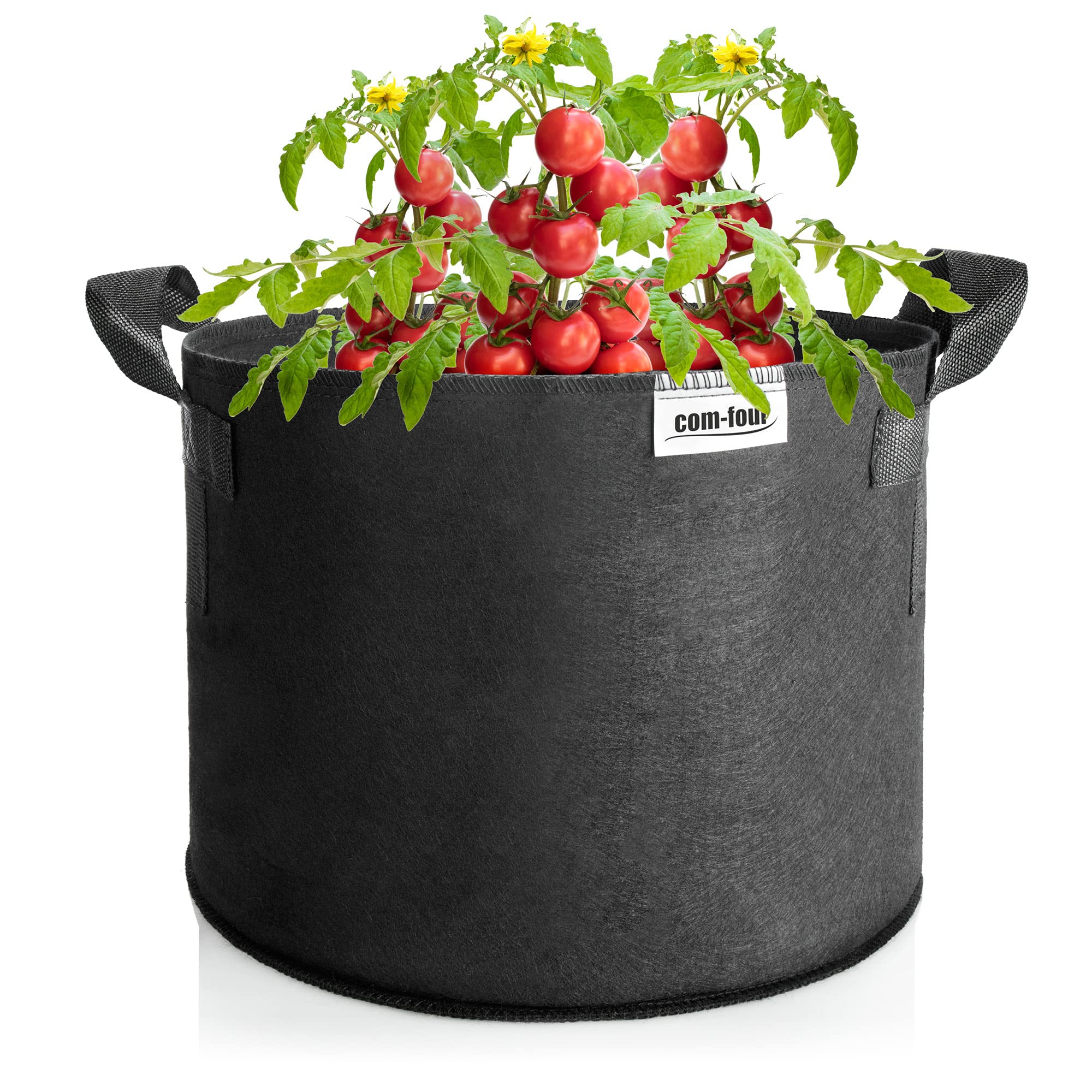 com-four® 5X Pflanzsack je 95 L für Kartoffeln - Tomaten-Kübel mit Griffen - Pflanztasche - Pflanztopf Tomaten - Pflanzenschutzsack (95 L - 5 Stück)