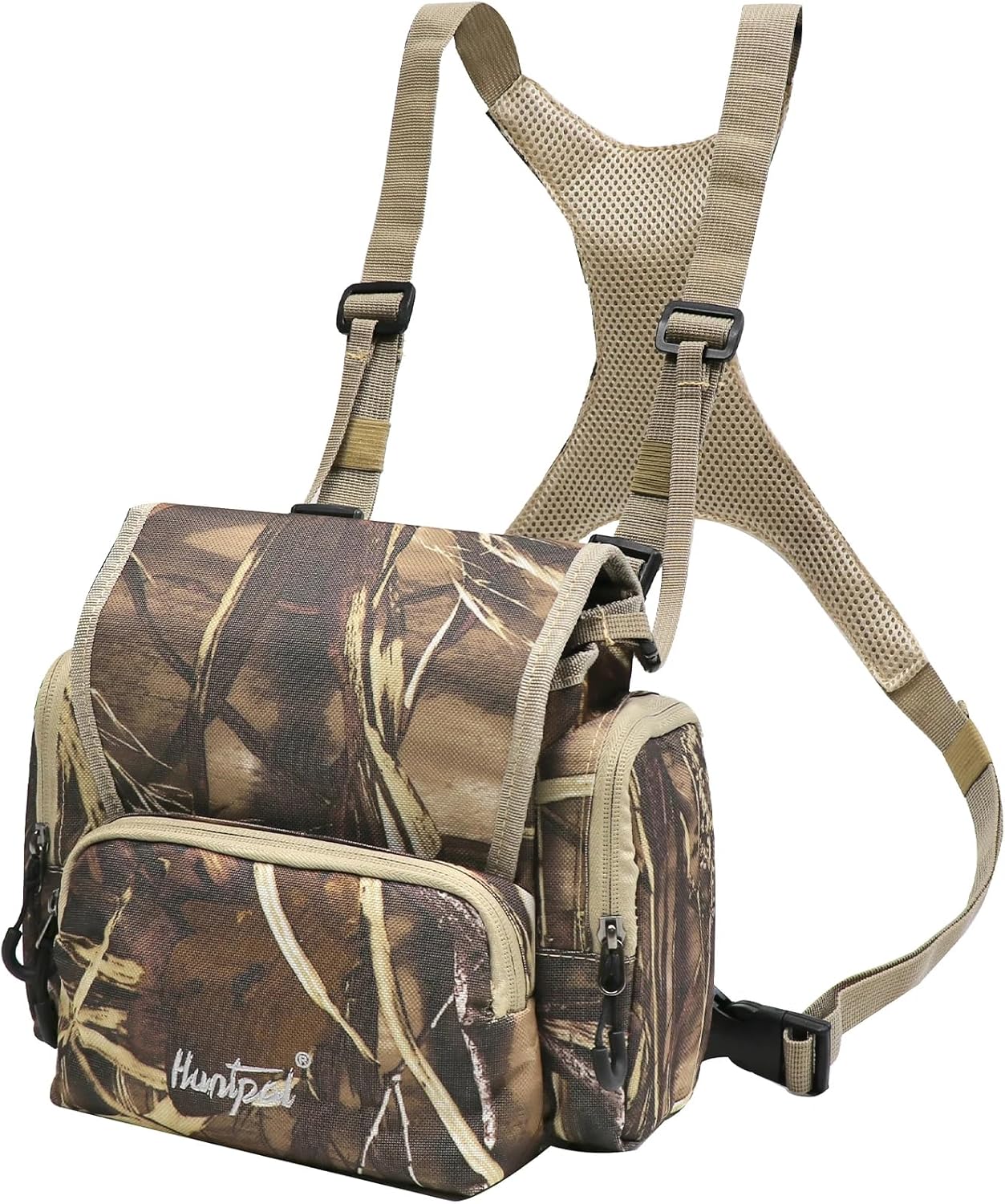 HUNTPAL Binocular Chest Pack Harness Case with Rangefinder Pocket, Convenient Magnetic Lid and Elastic Strap, Water-Resistant Bino Bag with Storage Pouch and Zipper Closure, Fit for Birdwatching - Image 9