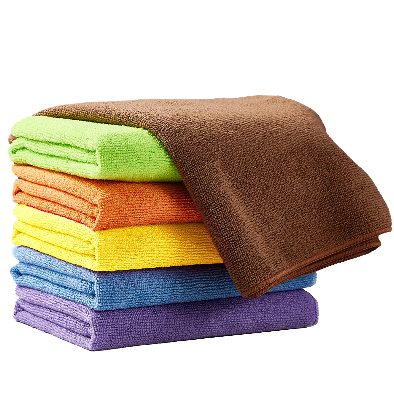 Panda GripMicrofiber Cleaning Cloth,12 Pack Cleaning Rag, Reuseable Cleaning Towels with 4 Color，11.7 * 11.7 inch