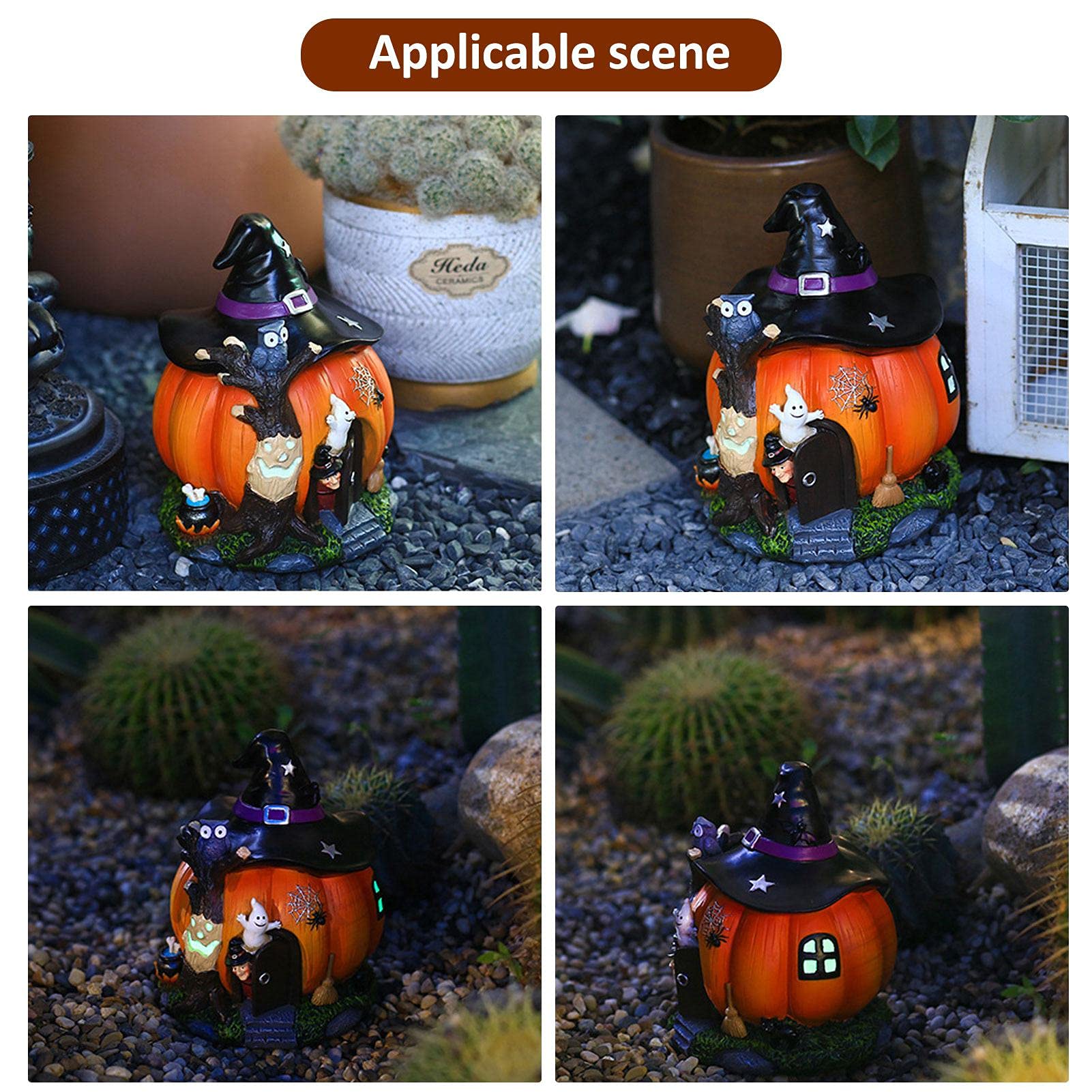 Wysokiej jakości domek z dyni z żywicy - idealny do dekoracji na Halloween