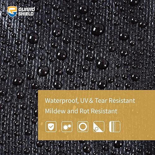 Miniatura 3 de GUARD SHIELD Lonas resistentes impermeables de 10 x 20 pies, cubierta de lona de polietileno negro para exteriores, lona gruesa resistente a los