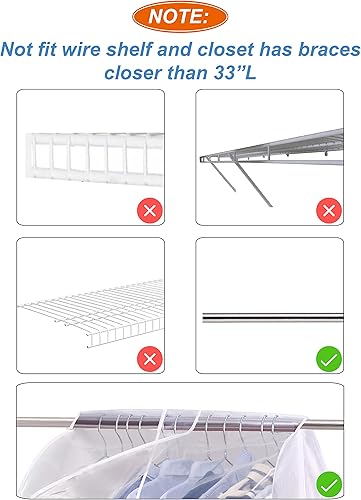 Vista 13 de SLEEPING LAMB Funda colgante para armario para almacenamiento, cubierta de hombro a prueba de polvo, protector de ropa para ropa, abrigos, trajes