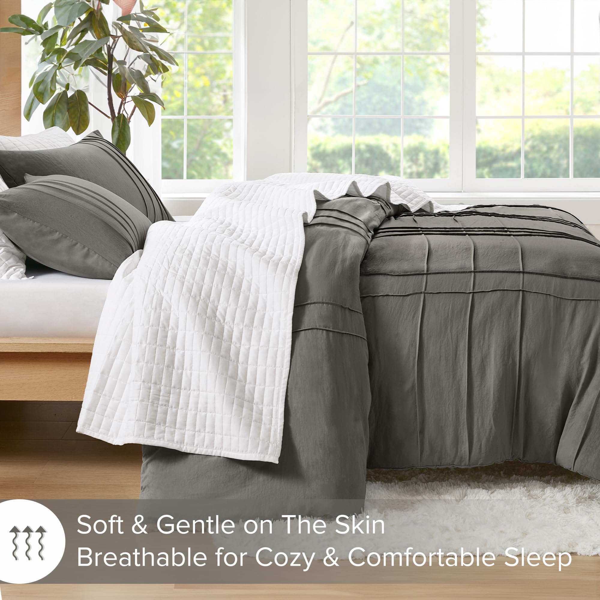 Comfort Spaces Set Copripiumino Queen Size Reversibile 3 Pezzi, Ultra Morbido, Con 2 Federe, Chiusura A Bottoni, Moderno