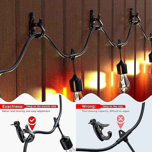 Miniatura 3 de Ganchos de luces para exteriores, ganchos de tornillo para colgar luces de Navidad, ganchos de suspensión de luz para luces de patio, alambre de luz