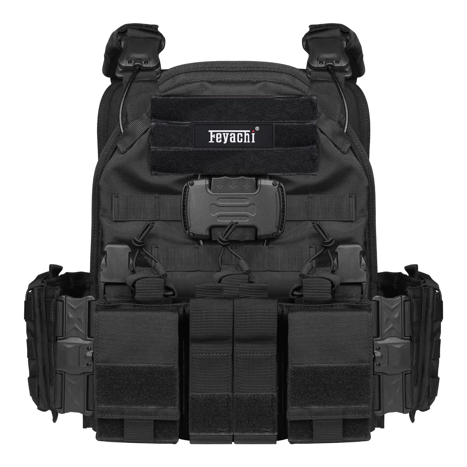 Feyachi Taktische Weste Plattenträger mit Einhand-Schnellverschluss | TM-20 Airsoft Weste, kompatibel mit Schutzplatten, Molle Leichte Einsatzweste für Airsoft, Paintball, Jagd & Outdoor