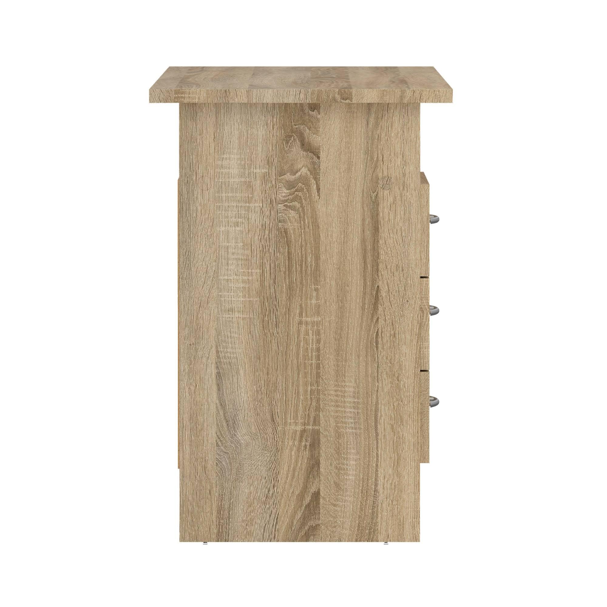 Mesa Escritorio para Ordenador Duero Oak con 3 Cajones en Color Roble 121 x 49 x 73 cm