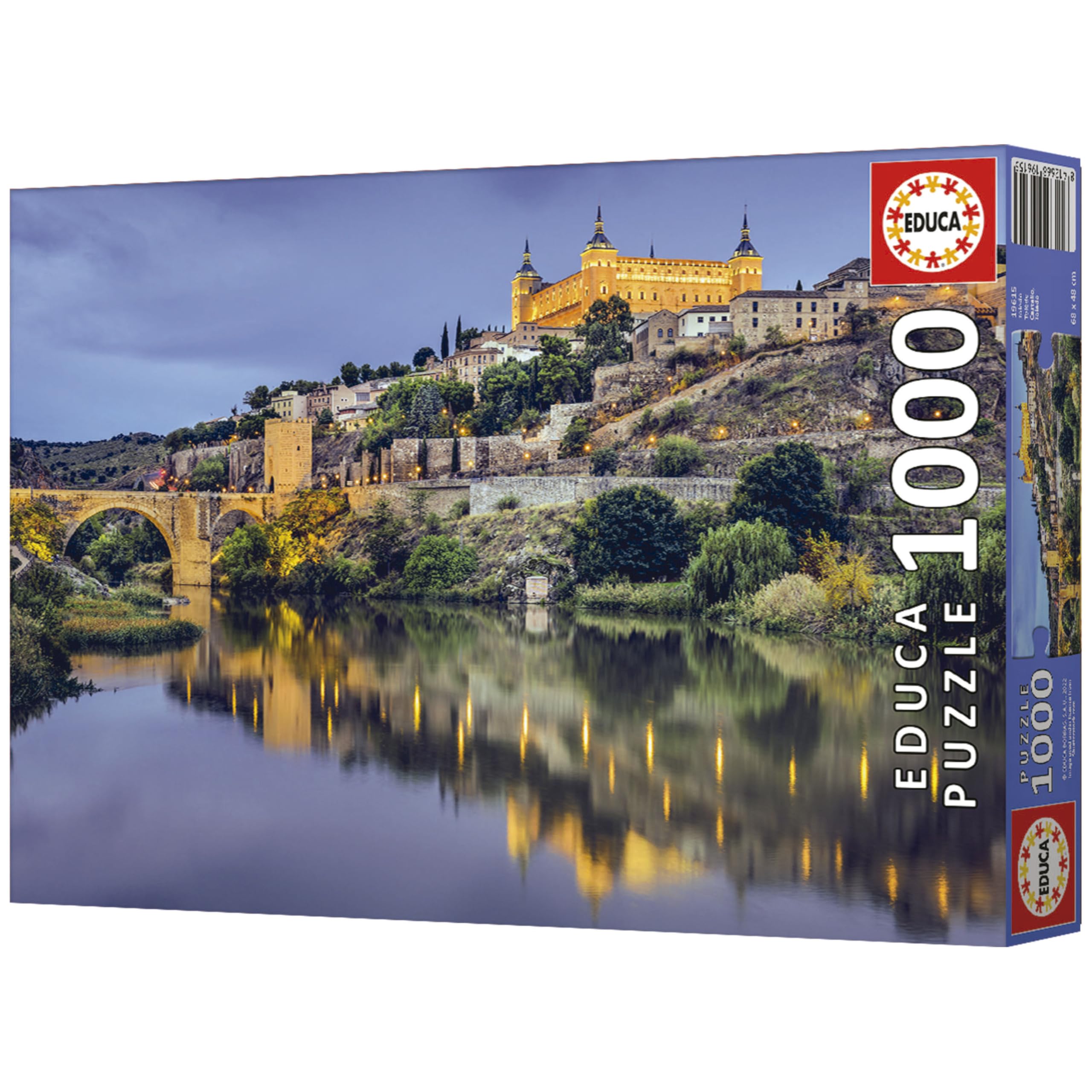Educa - Toledo | Puzzle 1000 sztuk. Przybliżony pomiar raz zamontowany: 68 x 48 cm. Zawiera kolejkę Fix Puzzle do zawieszenia po zakończeniu montażu. A Od 14 lat (19615)