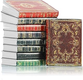 16 Pieces 1:12 Scale Miniatures Dollhouse Books Timeless Miniatures Spell Books Mini Books Notebook Model Dollhouse Decoration Accessories for Study Room Bedroom Library (Retro Style)