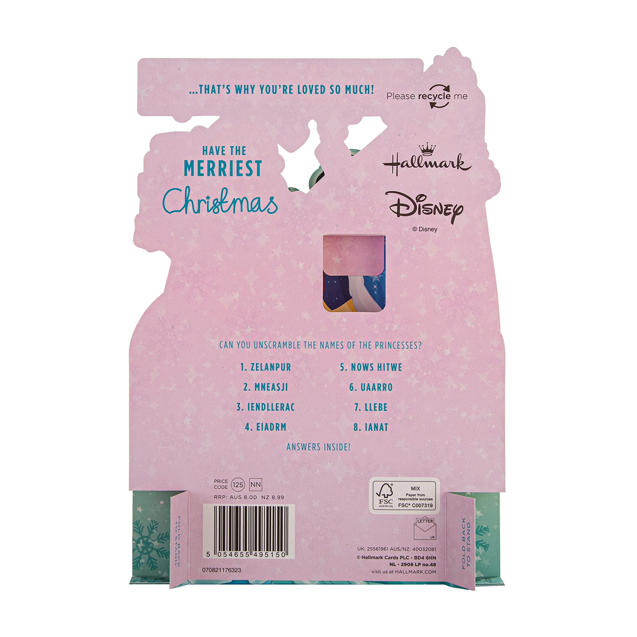 Hallmark Biglietto di Natale per fidanzata, con scritta Classic Winter Scene with Tree (lingua italiana non garantita