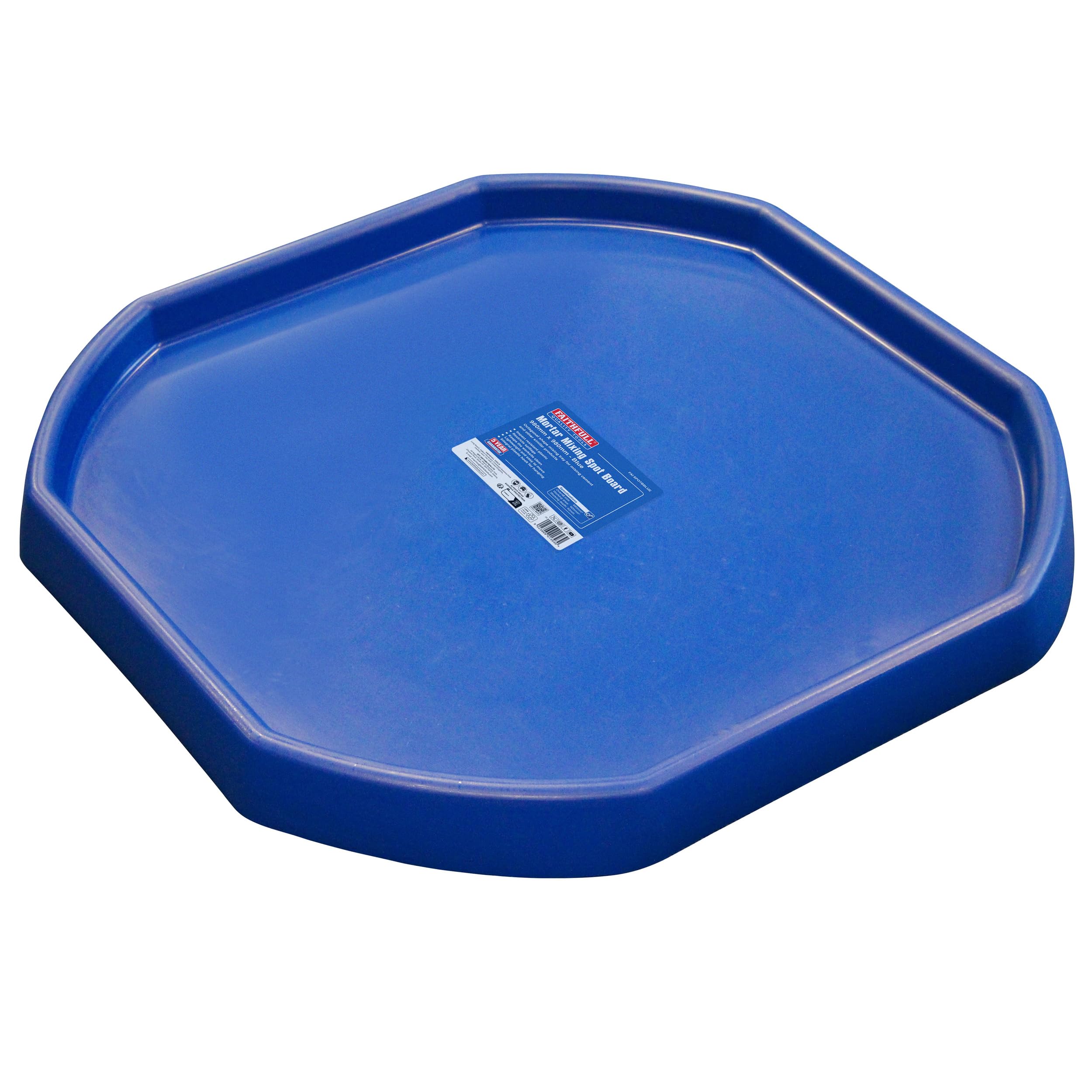 Faithfull Mortar Mixing Spot Board, Builders Tray for Cement, Plaster or Concrete - 980mm x 980mm - Blue
