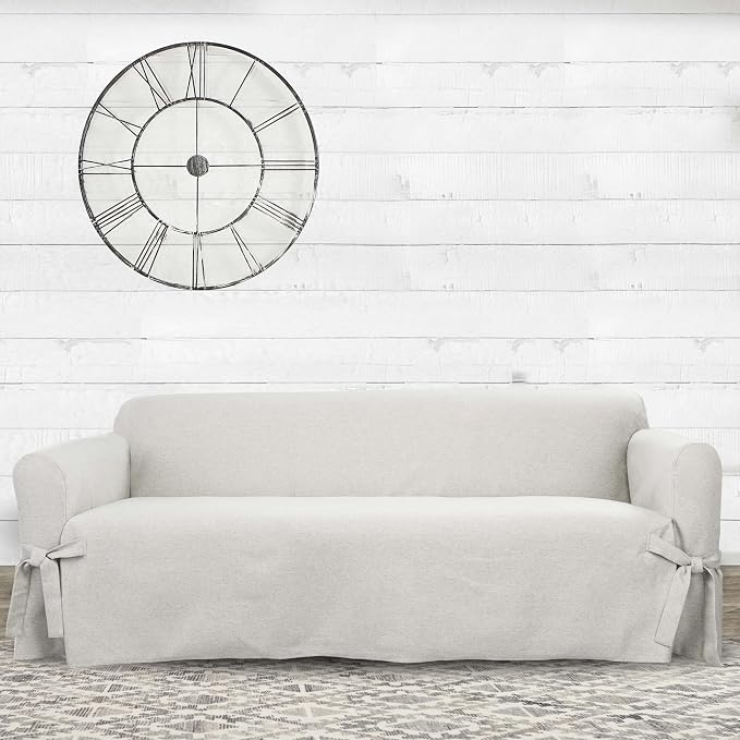 SureFit Farmhouse Basketweave Faux Linen Sofa Slipcovers — free download