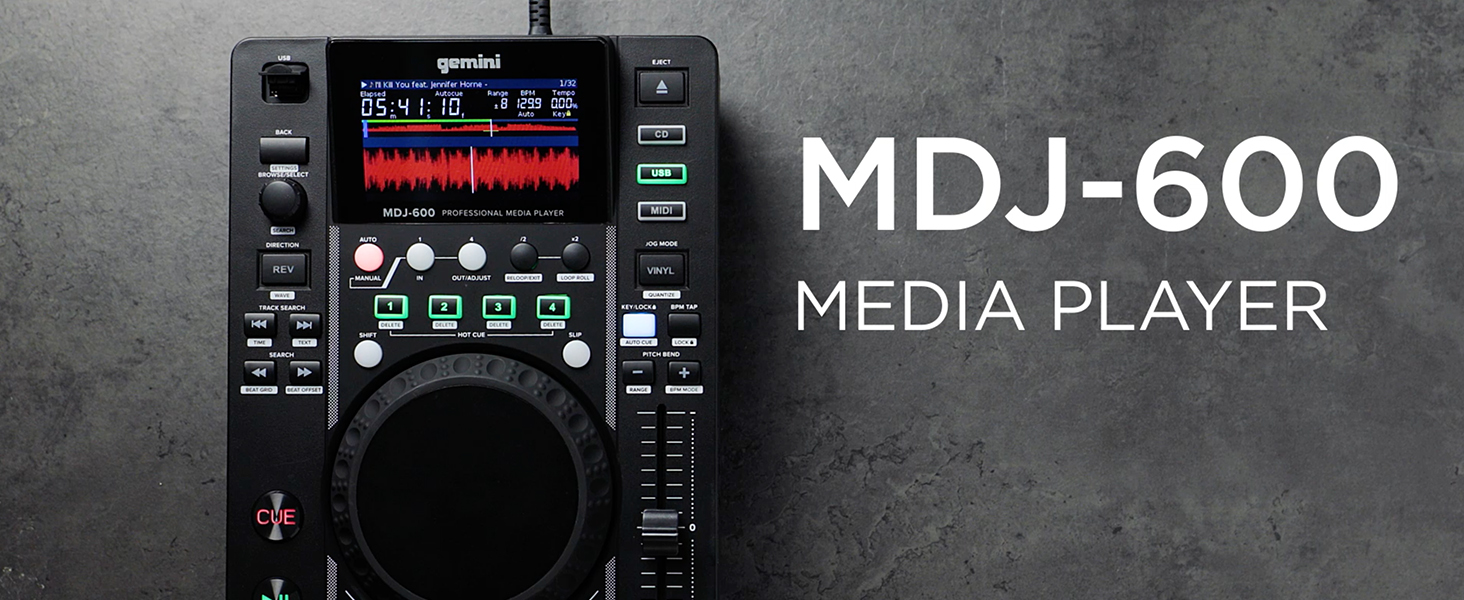 Gemini Sound Mdj-600 - Professional Cd/Media Player With 4 Hot