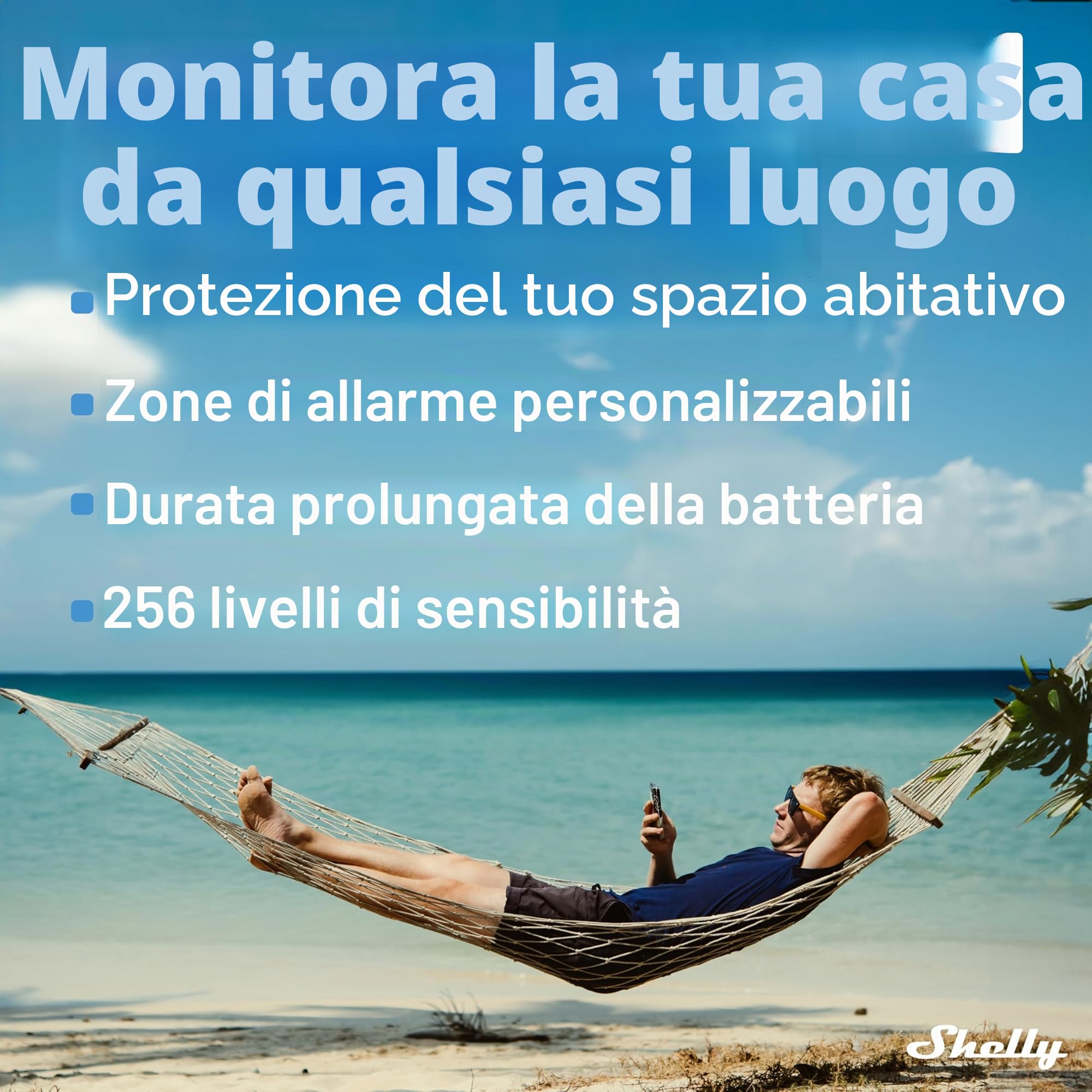 Shelly Smart Security Bundle | Pacchetto Sicurezza Intelligente | Dispositivi Bluetooth | Domotica | Nessun Hub richiesto | Lunga durata della batteria | Zone di allarme personalizzate