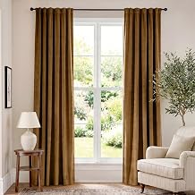 Lazzzy Velvet Blackout Curtains Brown Thermal Insulated Curtains 84 Room Window Drapes Super Soft Luxury Curtains for Living Room Bedroom Rod Pocket 2 Panels 84 Inch Long Gold Brown