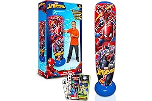 Marvel Spiderman Bop Bag Bundle: Outdoor Playset with Punching Bag, Stickers and More