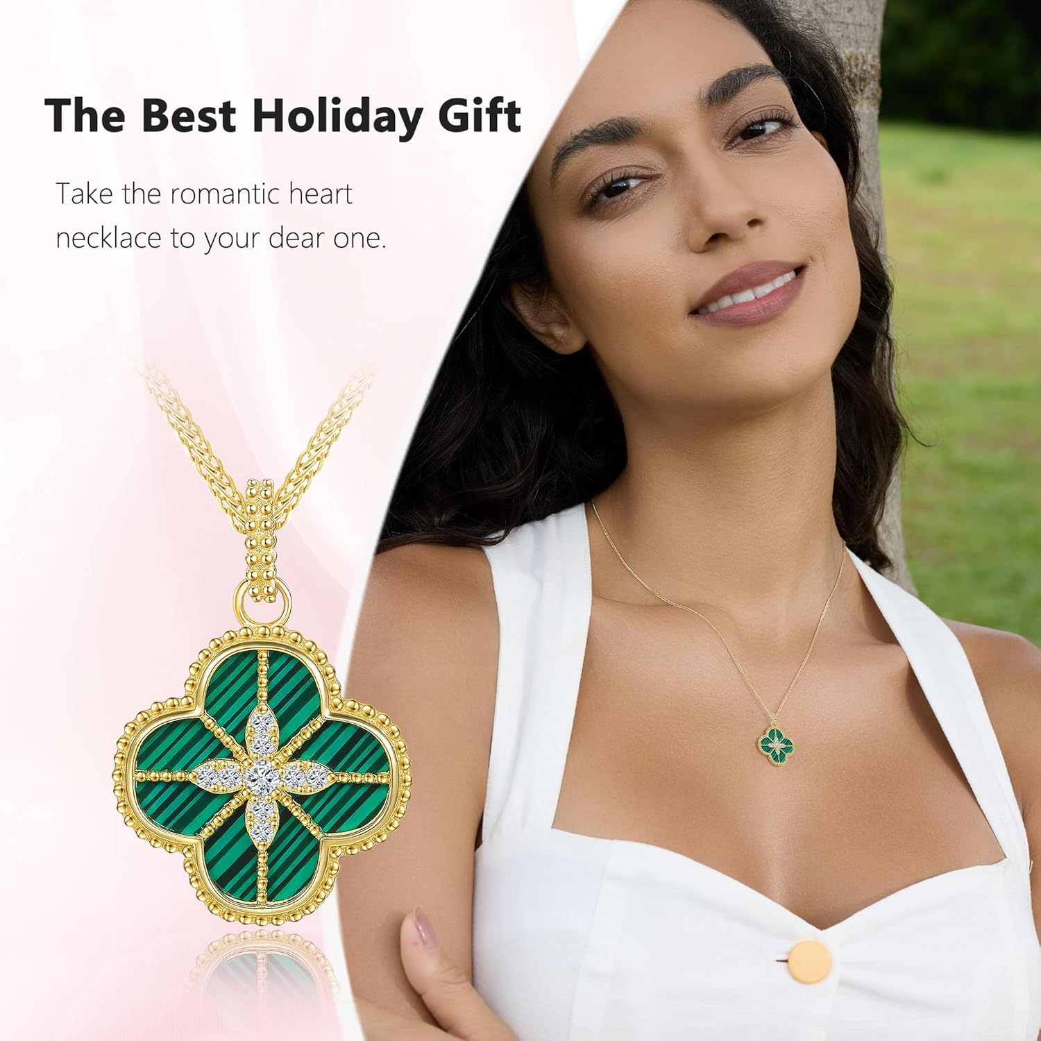 S925 Sterling Silver Clover Necklace for Women, Shell or Turquoise Pendant Adjustable Chain Jewelry - Image 4