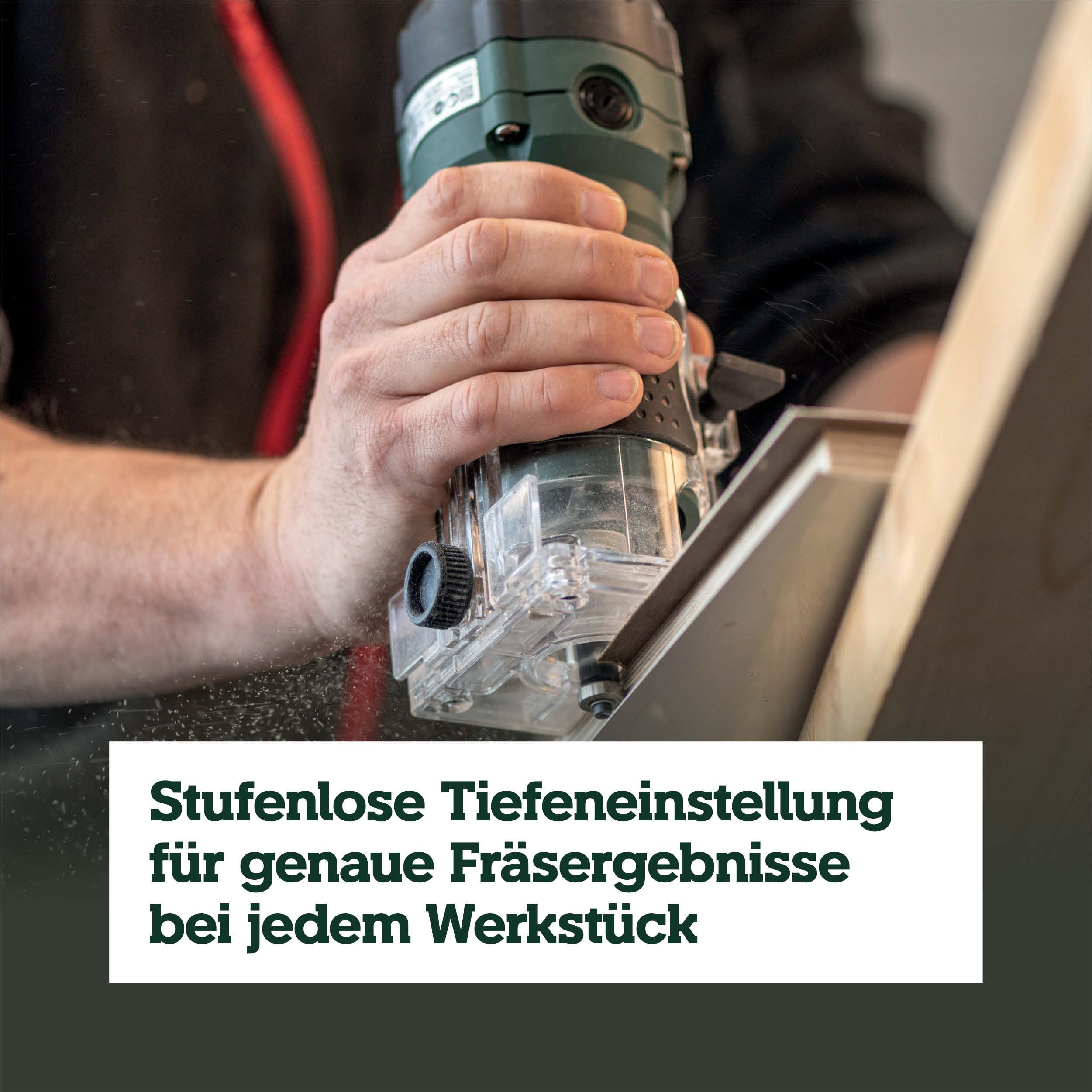 metabo Kantenfräse FM 500-6, 500 W Oberfräse für Holz mit 6 mm Spannzange | Kompakte Einhandfräse mit 32.000 U/min, stufenlose Tiefeneinstellung, inkl. Parallelanschlag & Rollenführung