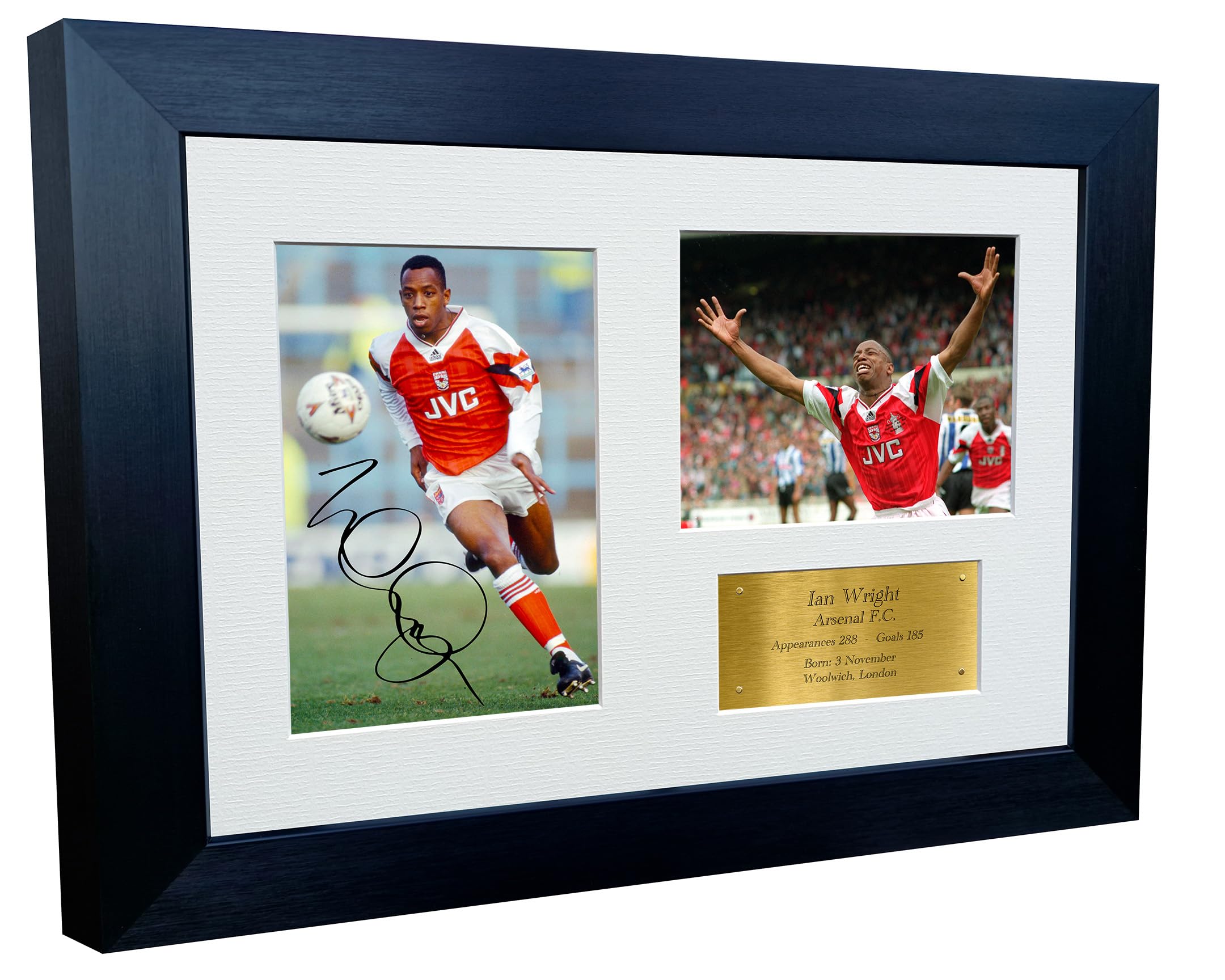 Kitbags & Lockers Black 12X8 A4 Signed Ian Wright Arsenal Autographed Autograph Signed Signature Photograph Photo Picture Frame Football Soccer Poster Gift G