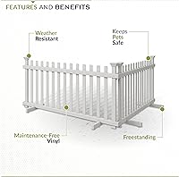 Vista 3 de Zippity - Kit de valla portátil independiente para cachorros, 22 pulgadas de alto x 44 pulgadas de ancho (2 paneles), corral para perros