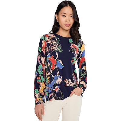 Johnny Was The Janie Favorite Puff Sleeve Mock Neck - Vista Pa blue