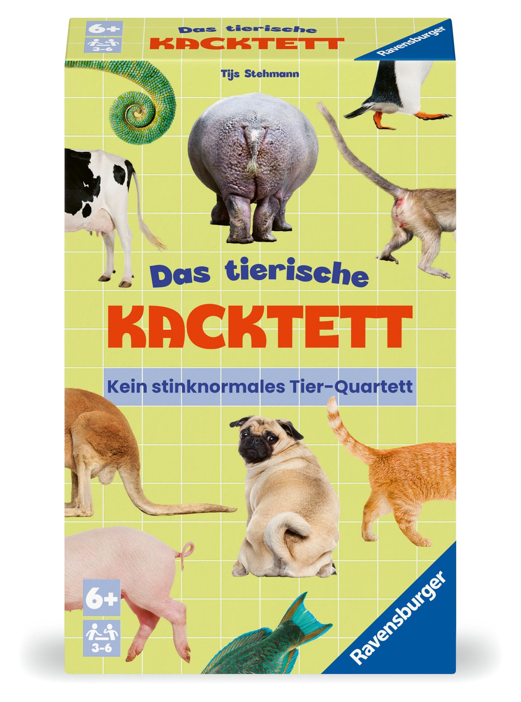 Ravensburger 23050 The Animal Cackett, Quartet with Animal Poop Theme, Family Game for Children from 6 Years and Adults, for 3-6 Players