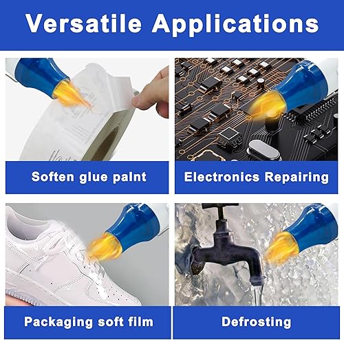 Vista 39 de Pistola de calor, mini pistola de calor de 350 W con boquilla reflectora, ajustes de temperatura duales, pistola de aire caliente de calor rápido
