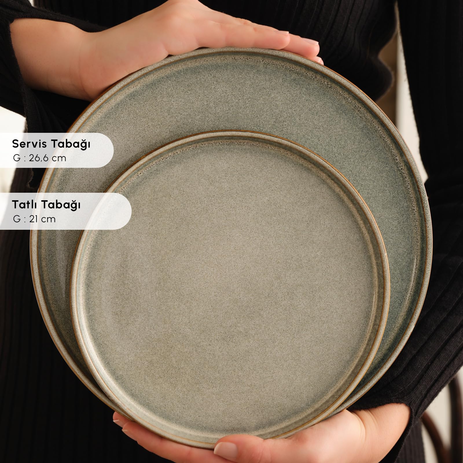 KARACA Tafelservice Earth Collection Skal 55 teilig für 12 Personen Grau, Modernes Geschirrset aus Steinzeug, Spülmaschinengeeignetes Teller Set, Reaktivglasur Essteller