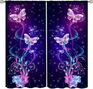 VUMIVI Stained Glass Blackout Curtains - Vintage Abstract Patchwork Design, 84x84 Inches, 2 Panels - View #3