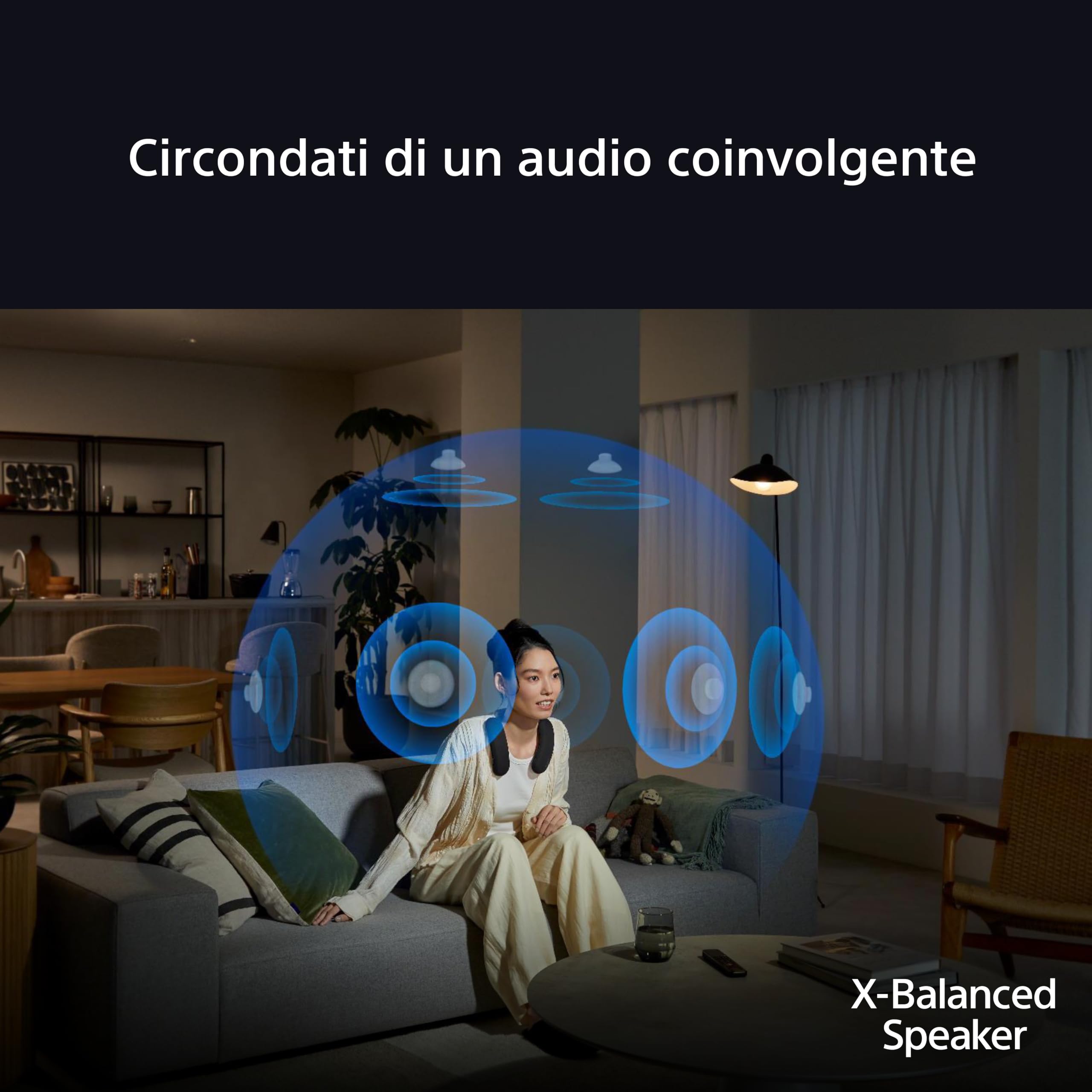 Sony BRAVIA Theatre U – Dolby Atmos® neckband speaker, Wireless, Bluetooth®, connessione multipoint, gaming menu per PS5, 360 Spatial Sound Personaliser, 12h Batteria, HT-AN7