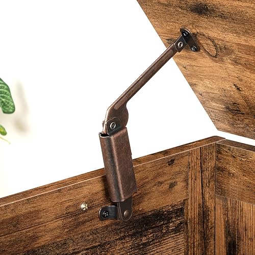 Miniatura 9 de HOOBRO Cofre de almacenamiento, baúl de juguetes de 39.3 pulgadas con cajón, banco de almacenamiento de madera, banco de entrada resistente que