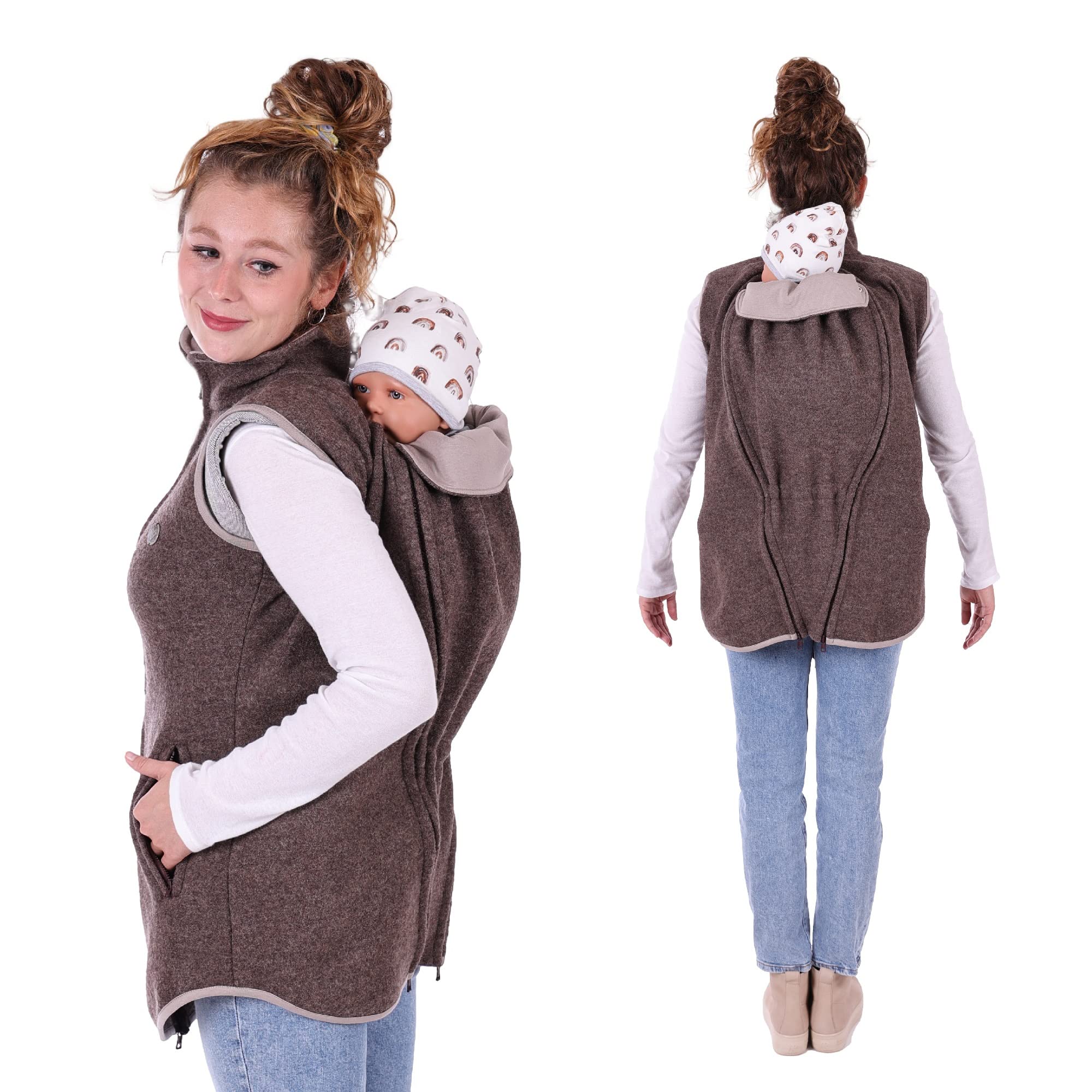 Viva la Mama - Trageweste aus Wollwalk Umstandsweste Wollweste zum Babytragen - PEVE