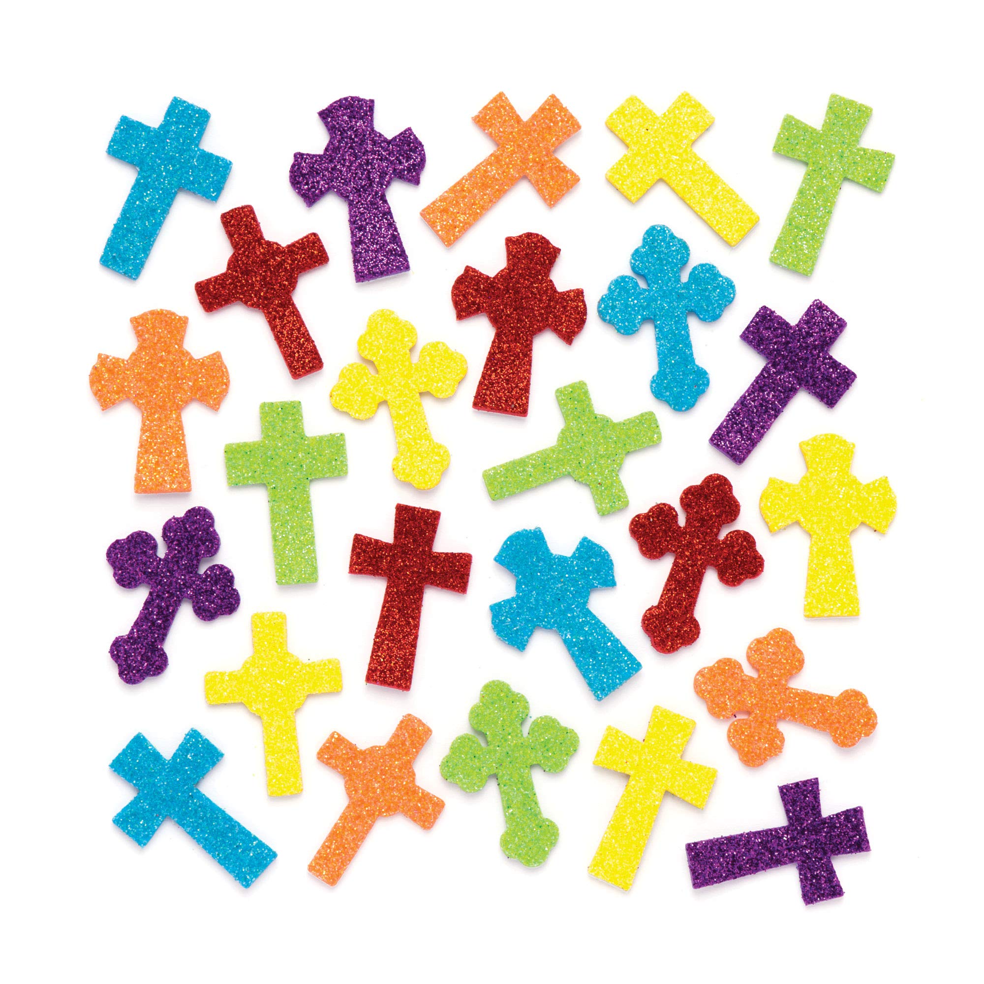 Baker Ross Cross Glitter Stickers - Pack of 120, Easter Crafts, Craft For Kids (AW294)