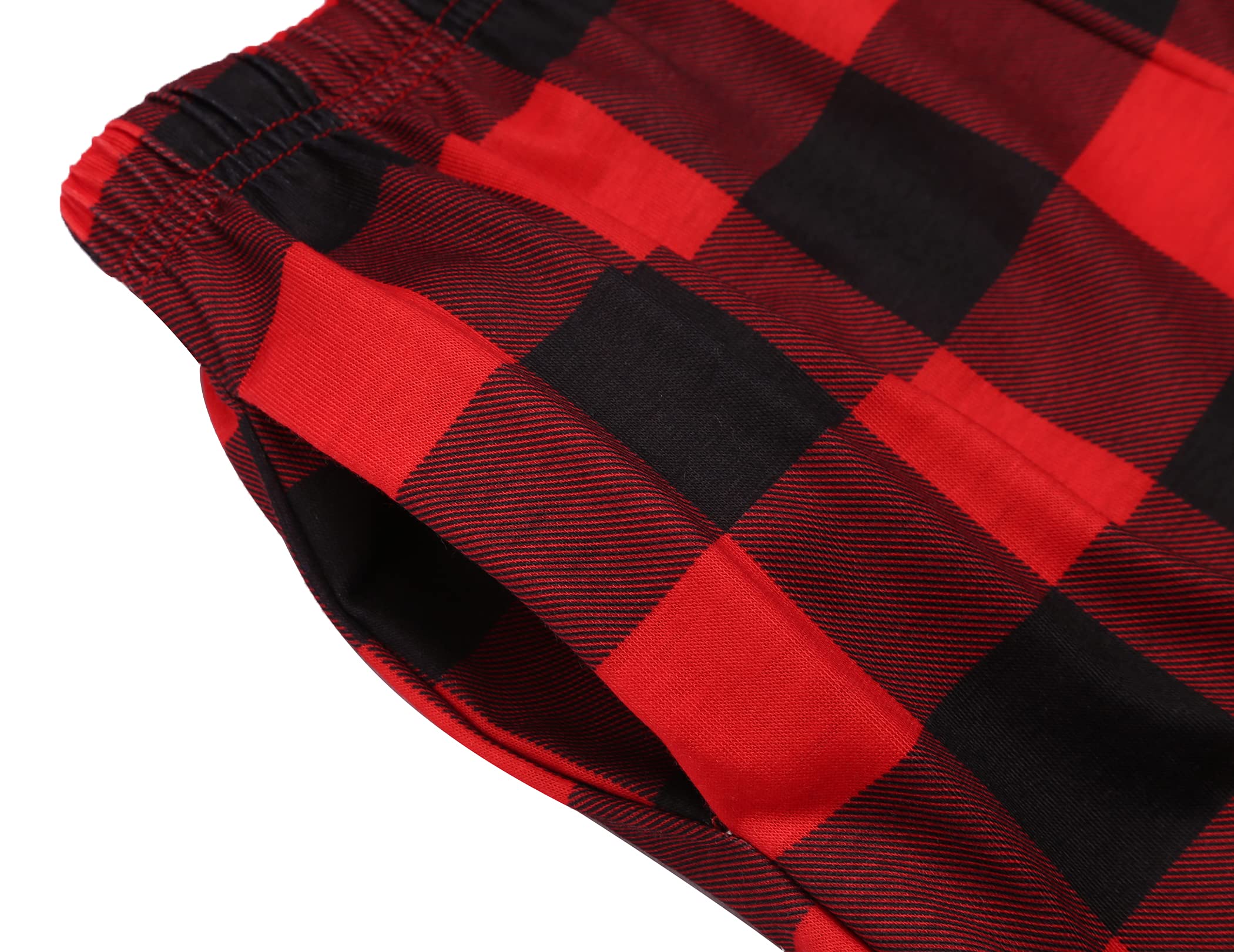 Arshiner Jungen Schlafanzughose Lang Elastische Taille Pyjamahose Kinder Kariert Freizeithose mit 2 Taschen Schlafanzüghosen 5-14 Jahre